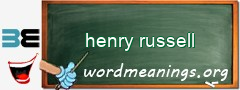 WordMeaning blackboard for henry russell